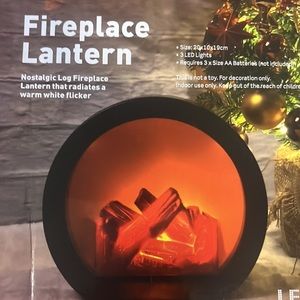 COPY - Nostalgic Fireplace Lantern that radiates warm white flicker; no heat pr…
